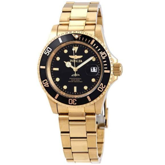 Invicta Other - Invicta Pro Diver Gold-tone Black Dial 40 mm Men's Watch